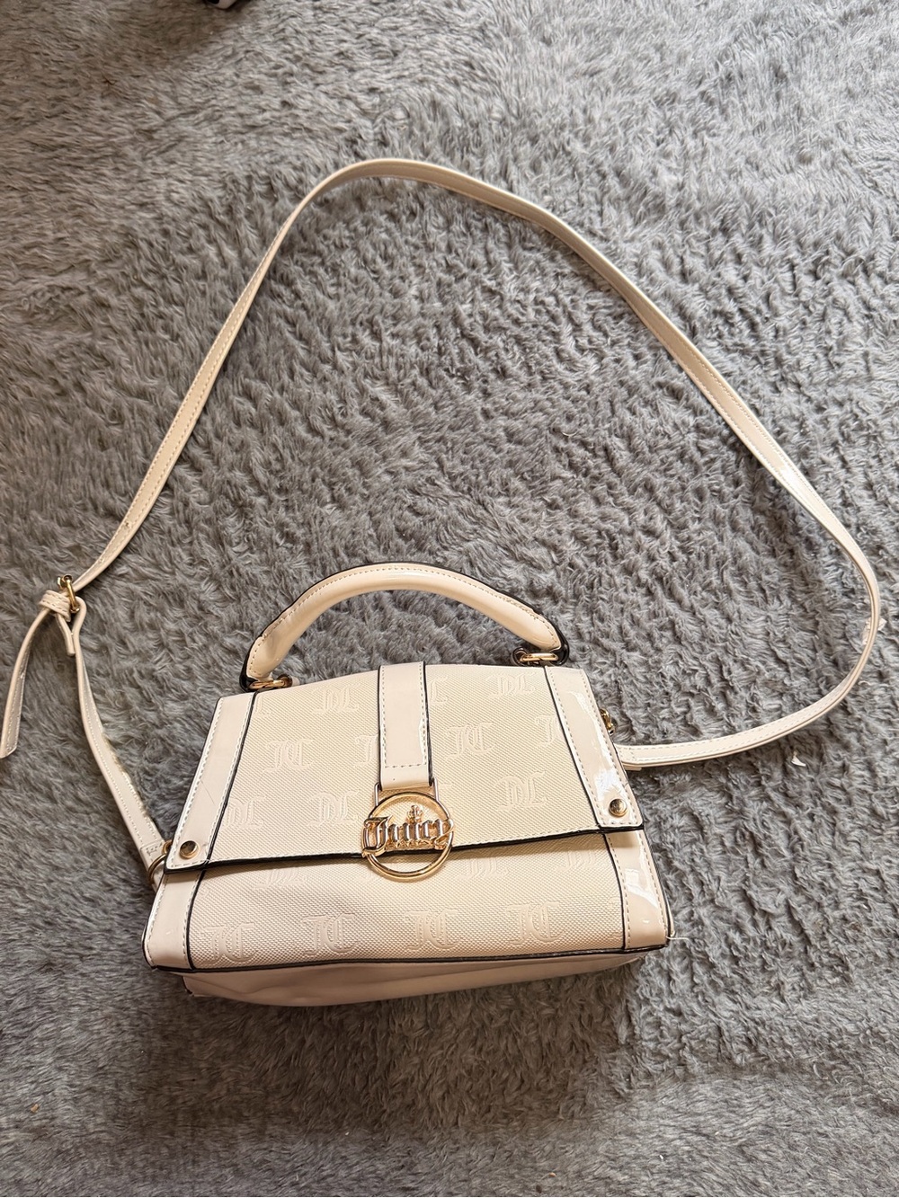 Juicy Couture Cream Mini Top-Handle Crossbody Bag